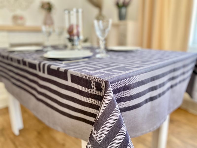 Obrus bawełniany merceryzowany SKM10, 135x182, Prostokątny, Geometria, 100% bawełna, Merceryzowana bawełna