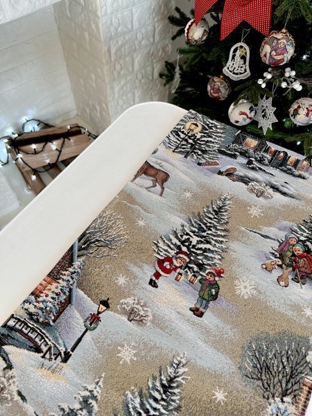 Tapestry table runner EDEN1267, 37х100, 100, 37, Rectangular, New Year's, Without lurex, 75% polyester, 22% cotton, 3% acrylic, Tapestry
