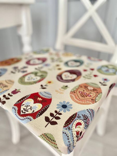Tapestry chair cushion EDEN126, 40x40, Square, Easter, Without lurex, 75% polyester, 22% cotton, 3% acrylic