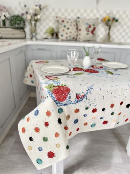 Tapestry tablecloth RUNNER850, 137х137, Square, Everyday, Without lurex, 75% polyester, 22% cotton, 3% acrylic
