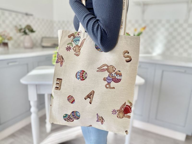Tapestry shopping bag SM0067, 35x40, Rectangular, Easter, Without lurex, 75% polyester, 22% cotton, 3% acrylic