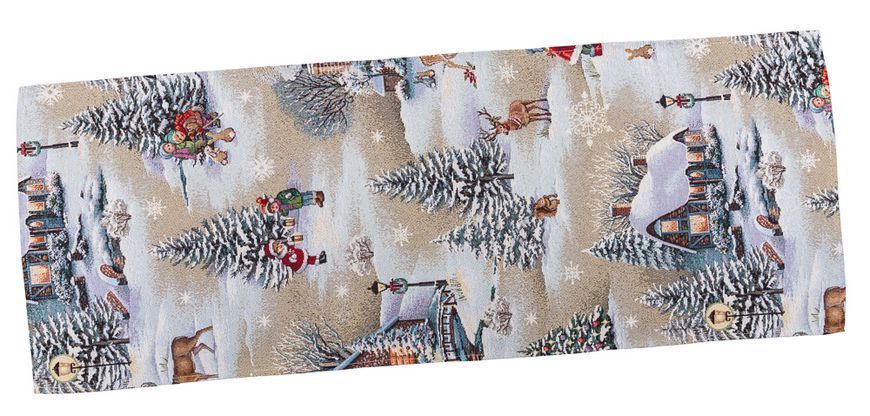 Tapestry table runner EDEN1267, 37х100, 100, 37, Rectangular, New Year's, Without lurex, 75% polyester, 22% cotton, 3% acrylic, Tapestry