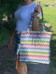 Tapestry shopping bag GEO012-SM, 35x40, Rectangular, Everyday, Without lurex, 75% polyester, 22% cotton, 3% acrylic, Tapestry
