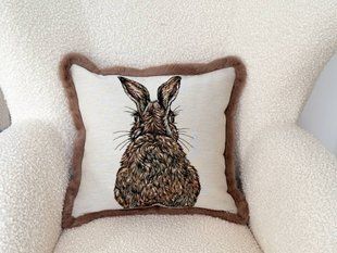 Наволочка гобеленова двостороння з хутром WOODLAND BUNNY-NV (45x45) WOODLAND BUNNY-NV фото