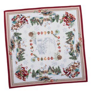 Obrus gobelinowy FROSTY, 97х100, Kwadrat, Nowy Rok, Srebrny lureks, 60% poliester, 40% bawełna, Gobelin