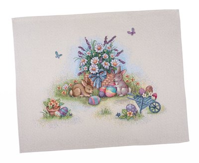 Tapestry placemat RUNNER1016, 37x49, Rectangular, Easter, Without lurex, 75% polyester, 22% cotton, 3% acrylic