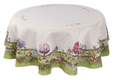 Tapestry tablecloth ROUND1178, Ø160, Round, Casual, Without lurex, 75% polyester, 22% cotton, 3% acrylic