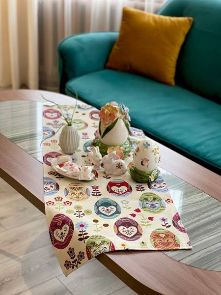 Tapestry table runner EDEN126, 37х100, Rectangular, Easter, Without lurex, 75% polyester, 22% cotton, 3% acrylic