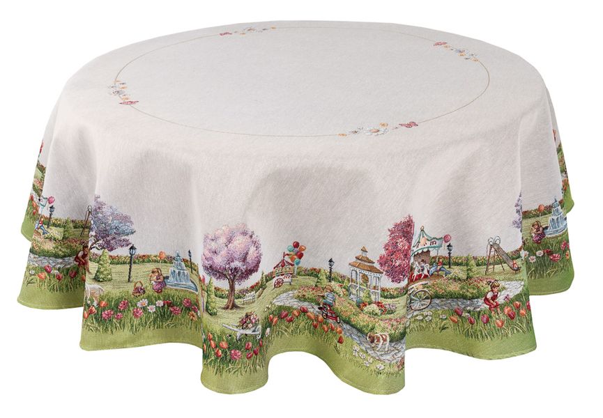 Tapestry tablecloth ROUND1178, Ø160, Round, Everyday, Without lurex, 75% поліестер, 22% бавовна, 3% акрил