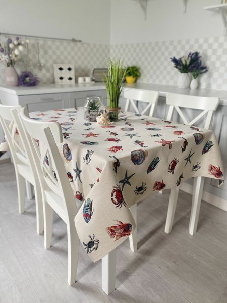 Tapestry tablecloth EDEN149, 97х100, Square, Everyday, Without lurex, 75% polyester, 22% cotton, 3% acrylic