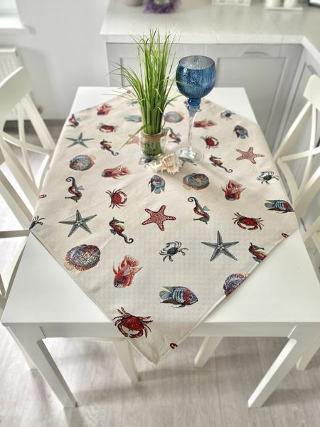 Tapestry tablecloth EDEN149, 97х100, Square, Everyday, Without lurex, 75% polyester, 22% cotton, 3% acrylic