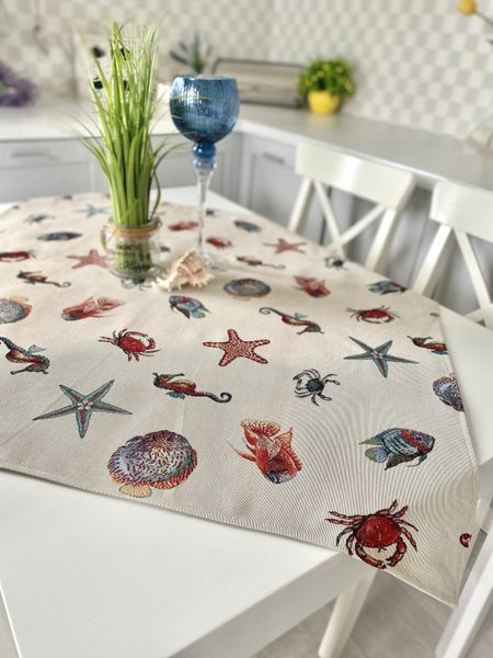 Tapestry tablecloth EDEN149, 97х100, Square, Everyday, Without lurex, 75% polyester, 22% cotton, 3% acrylic