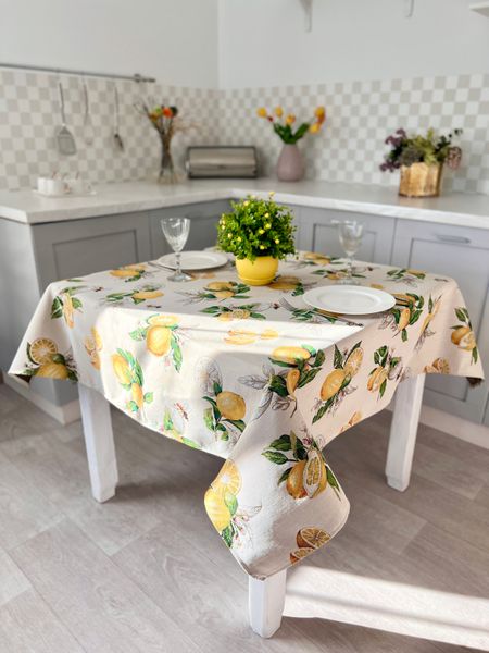 Tapestry tablecloth LIMA042, 97х100, Square, Everyday, Without lurex, 75% polyester, 22% cotton, 3% acrylic