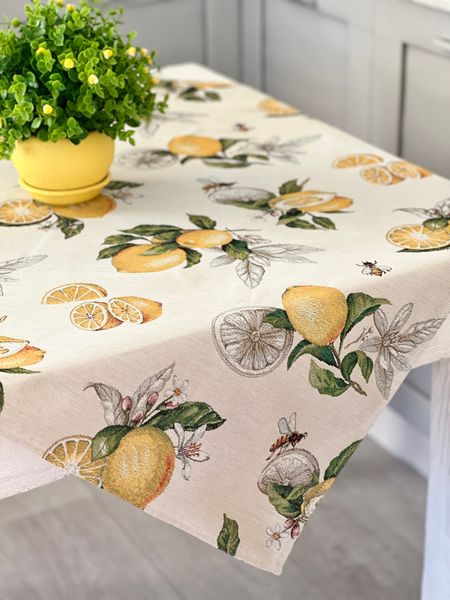 Tapestry tablecloth LIMA042, 97х100, Square, Everyday, Without lurex, 75% polyester, 22% cotton, 3% acrylic