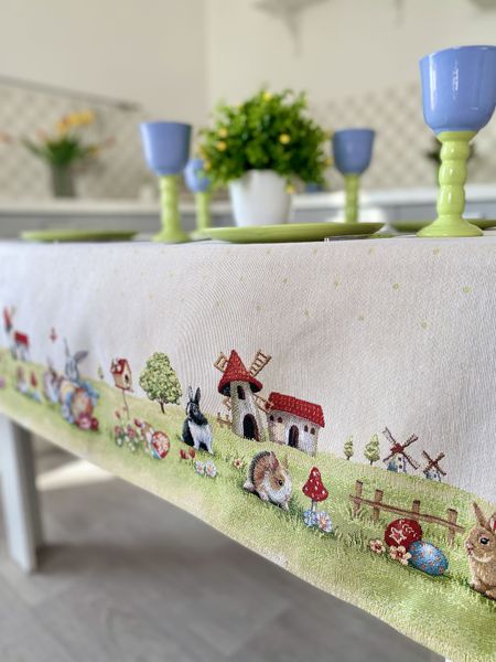 Tapestry tablecloth RUNNER1179, 137х180, Rectangular, Easter, Without lurex, 75% polyester, 22% cotton, 3% acrylic