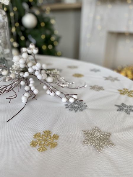 Tablecloth made of mesh SKVN014, 135x135, Square, New Year's, Embroidery, 100% polyester