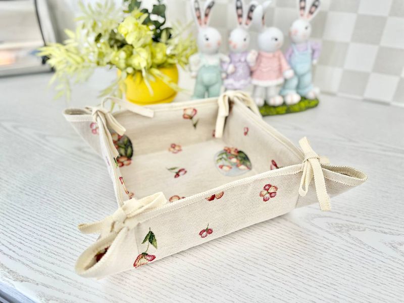 Tapestry bread basket EDEN655, 20x20x8, Square, Easter, Without lurex, 75% polyester, 22% cotton, 3% acrylic
