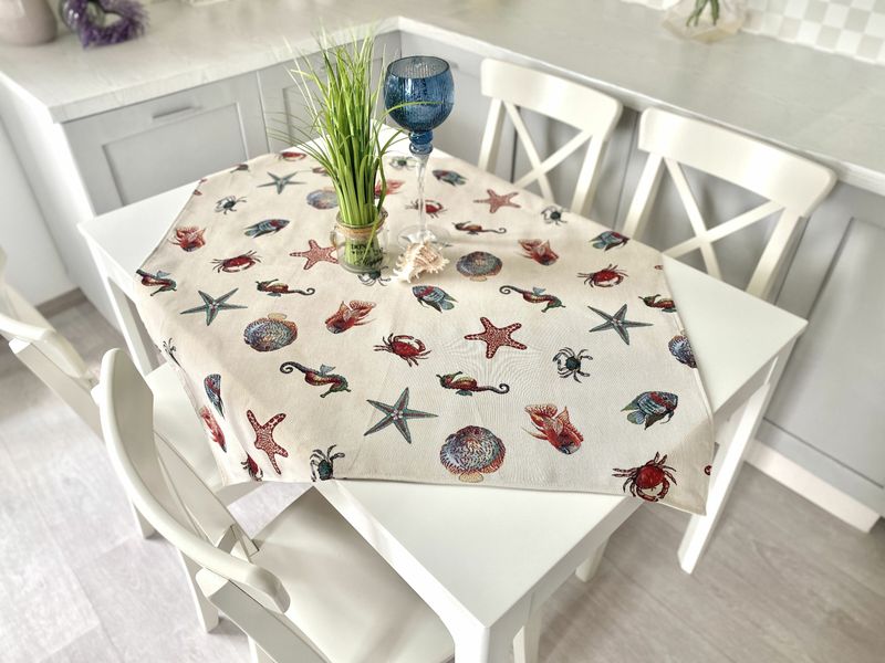 Tapestry tablecloth EDEN149, 97х100, Square, Everyday, Without lurex, 75% polyester, 22% cotton, 3% acrylic