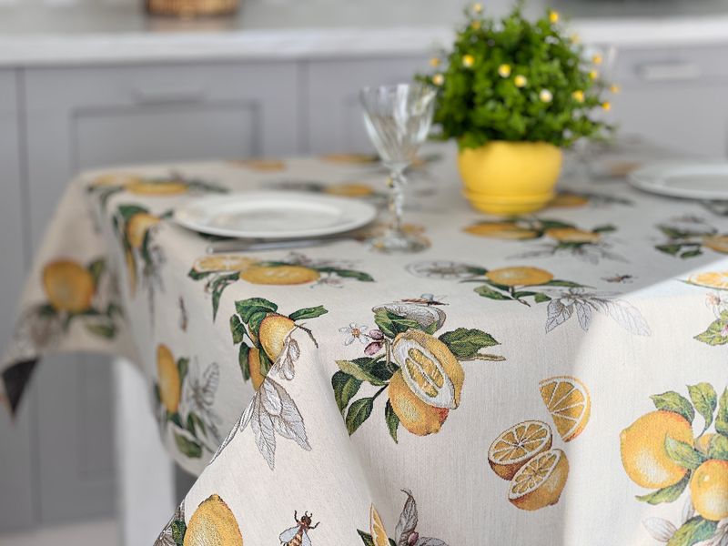 Tapestry tablecloth LIMA042, 137х180, Rectangular, Everyday, Without lurex, 75% polyester, 22% cotton, 3% acrylic