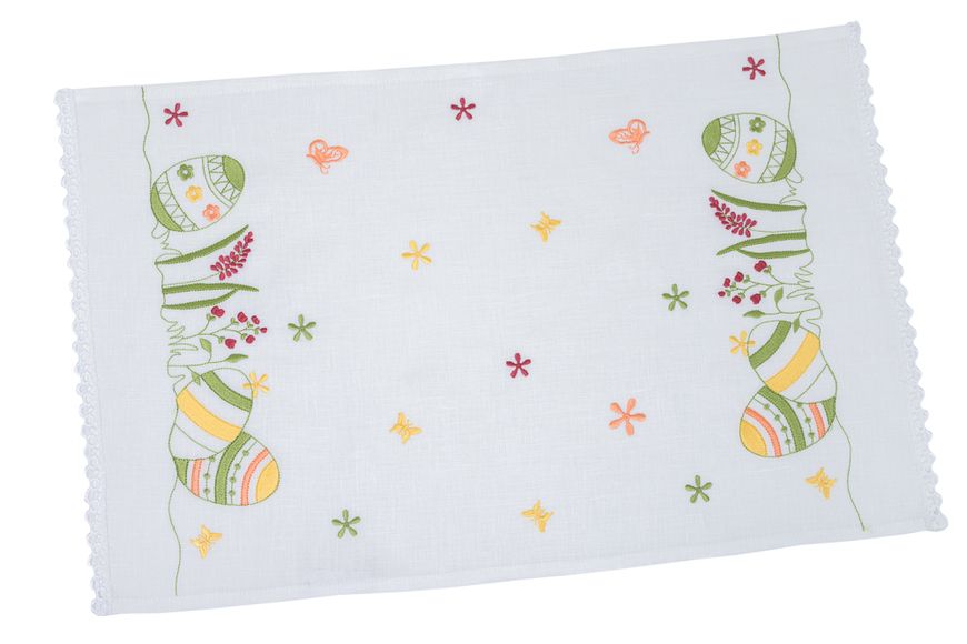 Towel for the Easter basket RKVV03, 31x65, Rectangular, Easter, Embroidery, 100% linen
