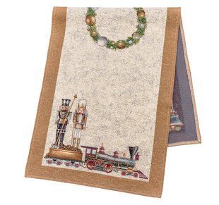 Tapestry table runner RUNNER1324SE The Golden Nutcracker, 37x100, 100, 37, Rectangular, New Year's, Golden lurex, 70% polyester, 23% cotton, 3% acrylic, 4% metal fibre, Tapestry