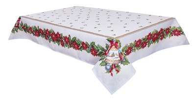 Tapestry tablecloth RUNNER902 "Merry Bells", 137х180, Rectangular, New Year's, Without lurex, 75% polyester, 22% cotton, 3% acrylic