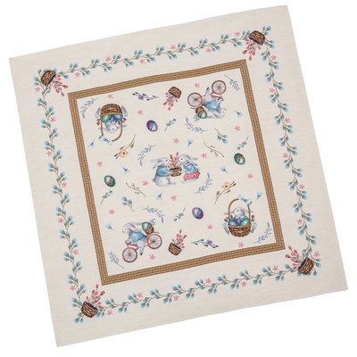 Tapestry tablecloth RUNNER650, 97х100, Square, Easter, Without lurex, 75% polyester, 22% cotton, 3% acrylic