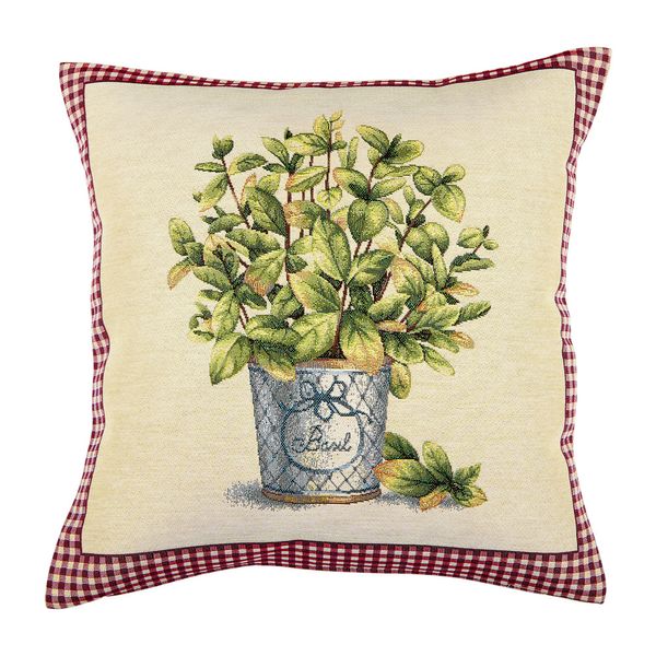 Single-sided tapestry cushion cover KISS164B, 45x45, Square, Casual, Without lurex, 75% polyester, 22% cotton, 3% acrylic, Single-sided
