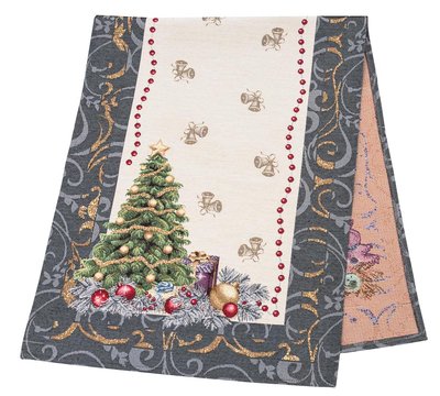 Tapestry table runner RUNNER536G "New Year’s Surprise", 37х100, Rectangular, New Year's, Without lurex, 75% polyester, 22% cotton, 3% acrylic