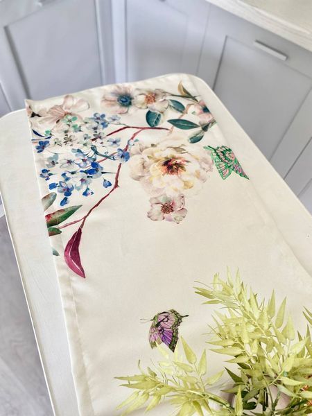 Bieżnia z wodoodporną powłoką MANTEL NAPOLES, 45x136, Prostokątny, Kwiatowy, Z wodoodporną powłoką, 75% bawełna, 25% poliester, Wodoodporny