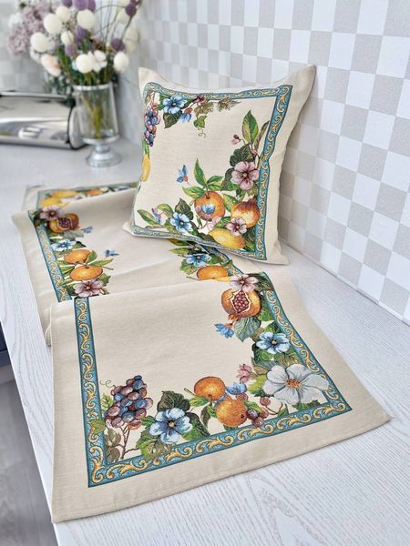 Tapestry table runner RUNNER LIMA022, 45x140, Rectangular, Everyday, Without lurex, 75% polyester, 22% cotton, 3% acrylic