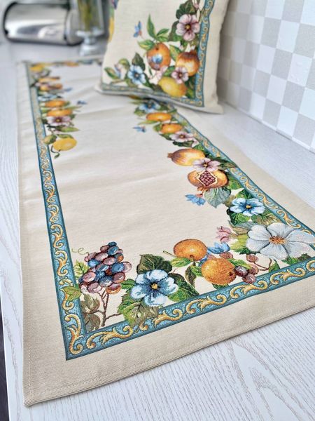 Tapestry table runner RUNNER LIMA022, 45x140, Rectangular, Everyday, Without lurex, 75% polyester, 22% cotton, 3% acrylic