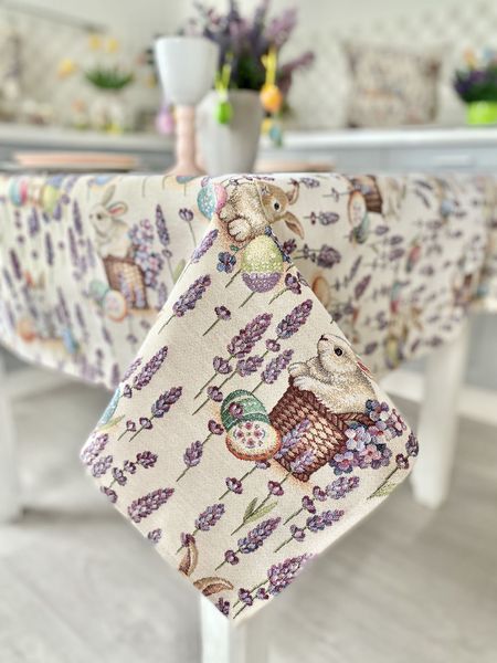 Tapestry tablecloth EDEN1018B, 97х100, Square, Easter, Without lurex, 75% polyester, 22% cotton, 3% acrylic