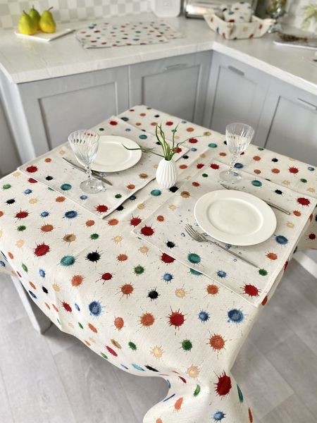 Tapestry tablecloth EDEN850B, 97х100, Square, Everyday, Without lurex, 75% polyester, 22% cotton, 3% acrylic