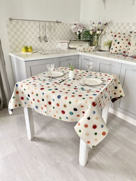 Tapestry tablecloth EDEN850B, 97х100, Square, Everyday, Without lurex, 75% polyester, 22% cotton, 3% acrylic