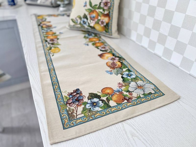 Tapestry table runner RUNNER LIMA022, 45x140, Rectangular, Everyday, Without lurex, 75% polyester, 22% cotton, 3% acrylic