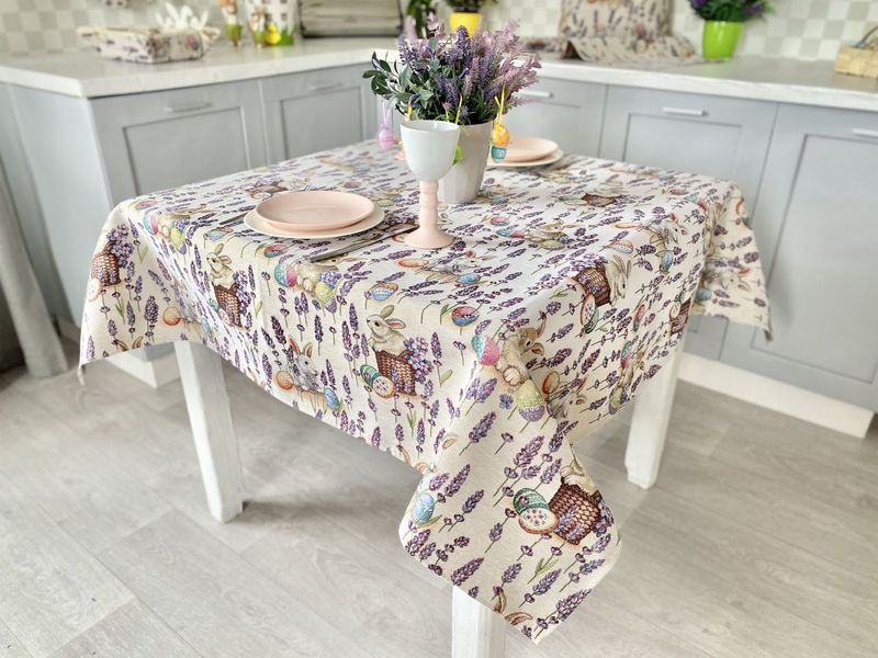 Tapestry tablecloth EDEN1018B, 137х280, Rectangular, Easter, Without lurex, 75% polyester, 22% cotton, 3% acrylic