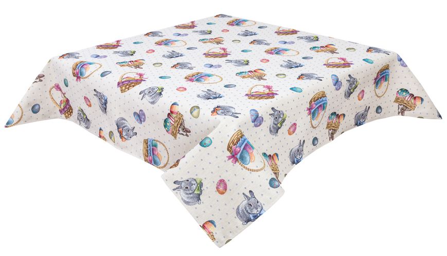 Tapestry tablecloth EDEN647, 137х137, Square, Easter, Without lurex, 75% polyester, 22% cotton, 3% acrylic