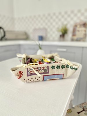 Tapestry bread basket KH0065, 20x20x8, Square, Everyday, Without lurex, 75% polyester, 22% cotton, 3% acrylic