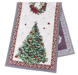 Tapestry table runner RABETO, 45x140, 140, 45, Rectangular, New Year's, Without lurex, with microfibre, 75% polyester, 22% cotton, 3% acrylic, Tapestry