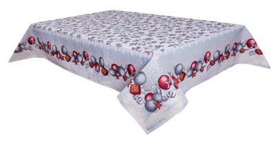 Tapestry tablecloth RUNNER904 "Stars & Balls", 137х137, Square, New Year's, Without lurex, 75% polyester, 22% cotton, 3% acrylic