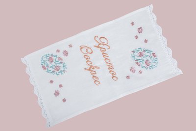Towel for the Easter basket RKVV04, 31x65, Rectangular, Easter, Embroidery, 100% linen