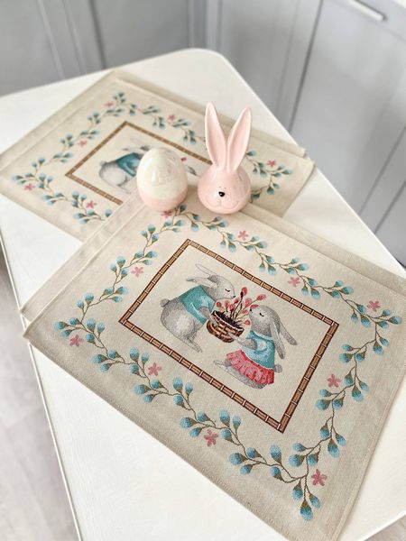 Tapestry placemat RUNNER650, 37x49, Rectangular, Easter, Without lurex, 75% polyester, 22% cotton, 3% acrylic
