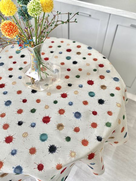 Tapestry tablecloth EDEN850B, Ø180, Round, Everyday, Without lurex, 75% polyester, 22% cotton, 3% acrylic