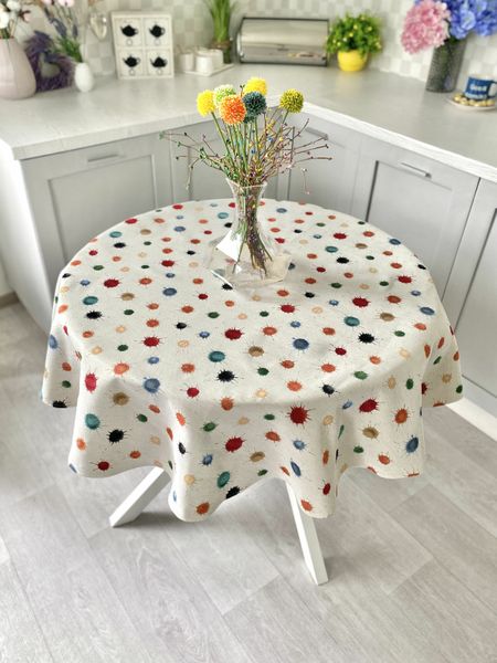 Tapestry tablecloth EDEN850B, Ø140, Round, Everyday, Without lurex, 75% polyester, 22% cotton, 3% acrylic