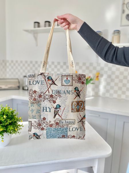 Tapestry shopping bag EDEN468-SM, 35х40, 40, 35, Rectangular, Everyday, Without lurex, 75% polyester, 22% cotton, 3% acrylic, Tapestry