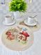 Tapestry placemat with lace ROUND1017M-25D, Ø25, Round, Easter, Without lurex, 75% polyester, 22% cotton, 3% acrylic