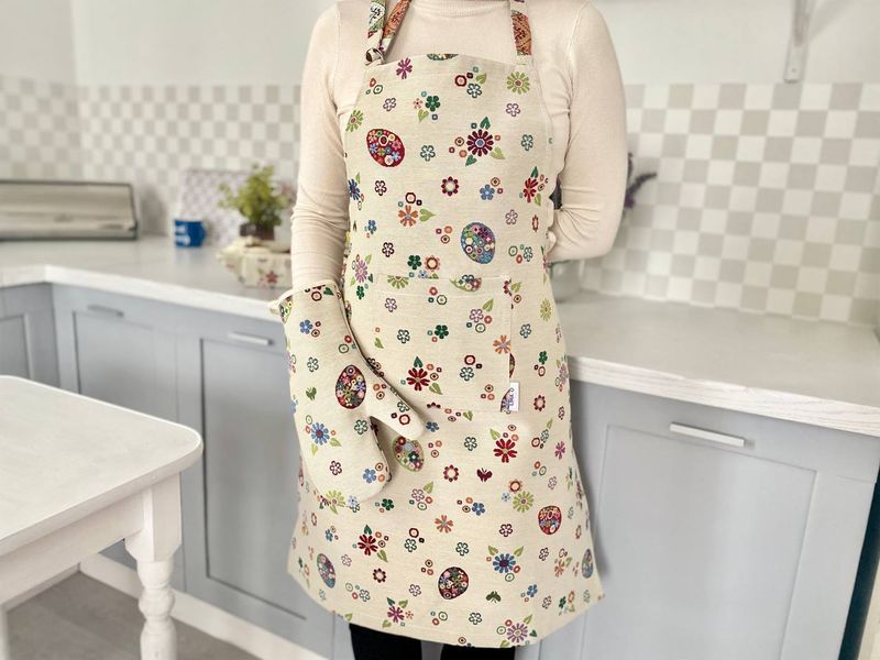 Tapestry kitchen apron EDEN274B, 60x85, Easter, Without lurex, 75% polyester, 22% cotton, 3% acrylic