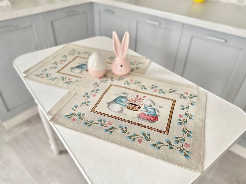 Tapestry placemat RUNNER650, 37x49, Rectangular, Easter, Without lurex, 75% polyester, 22% cotton, 3% acrylic