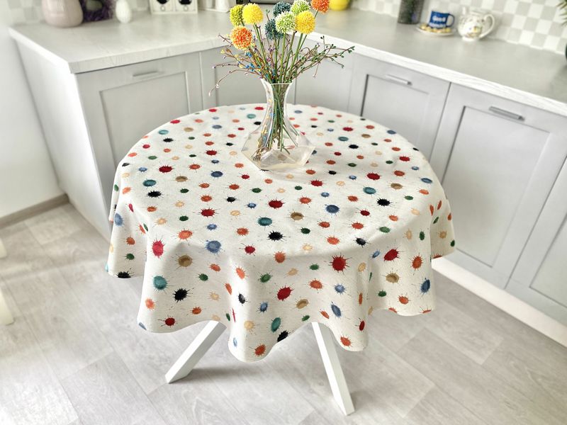 Tapestry tablecloth EDEN850B, Ø180, Round, Everyday, Without lurex, 75% polyester, 22% cotton, 3% acrylic